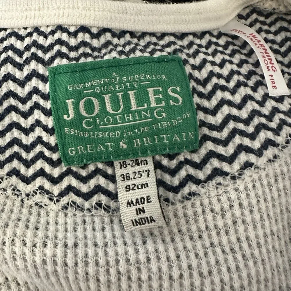 Joules Clothing Infant Toddler One Piece Sleeper Footless Great Britain 18-24 Mo